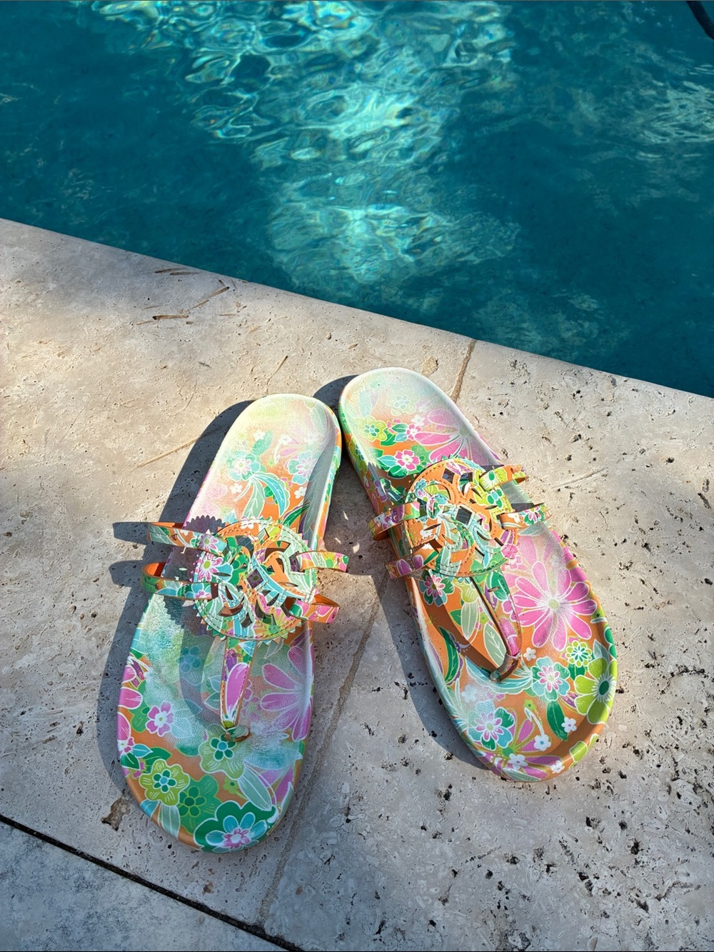 Joules Multicolor Floral Slip-On Sandals